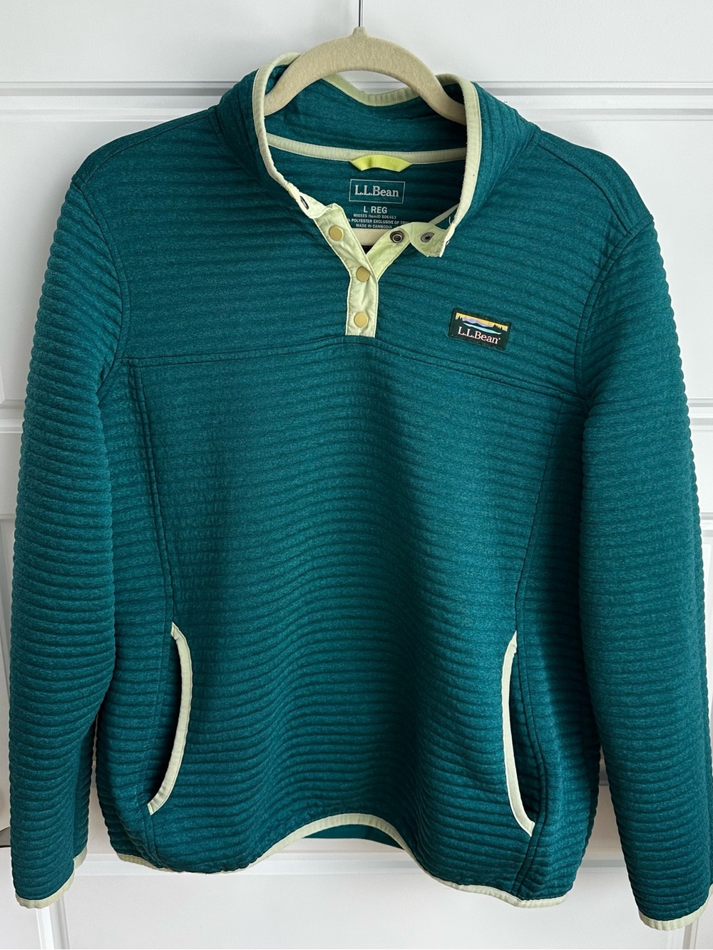 L.L.Bean Women’s Airlight Knit Pullover Quarter-Snap Closure Size Large